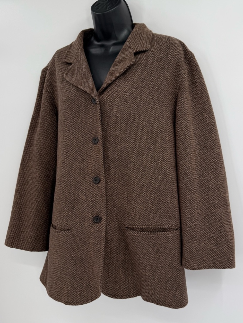 J. Crew 100% Wool Tweed Blazer Notch Lapel | Brown | 12